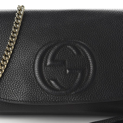 Gucci Pebbled Calfskin Medium Soho Flap Crossbody Black 9 of 9