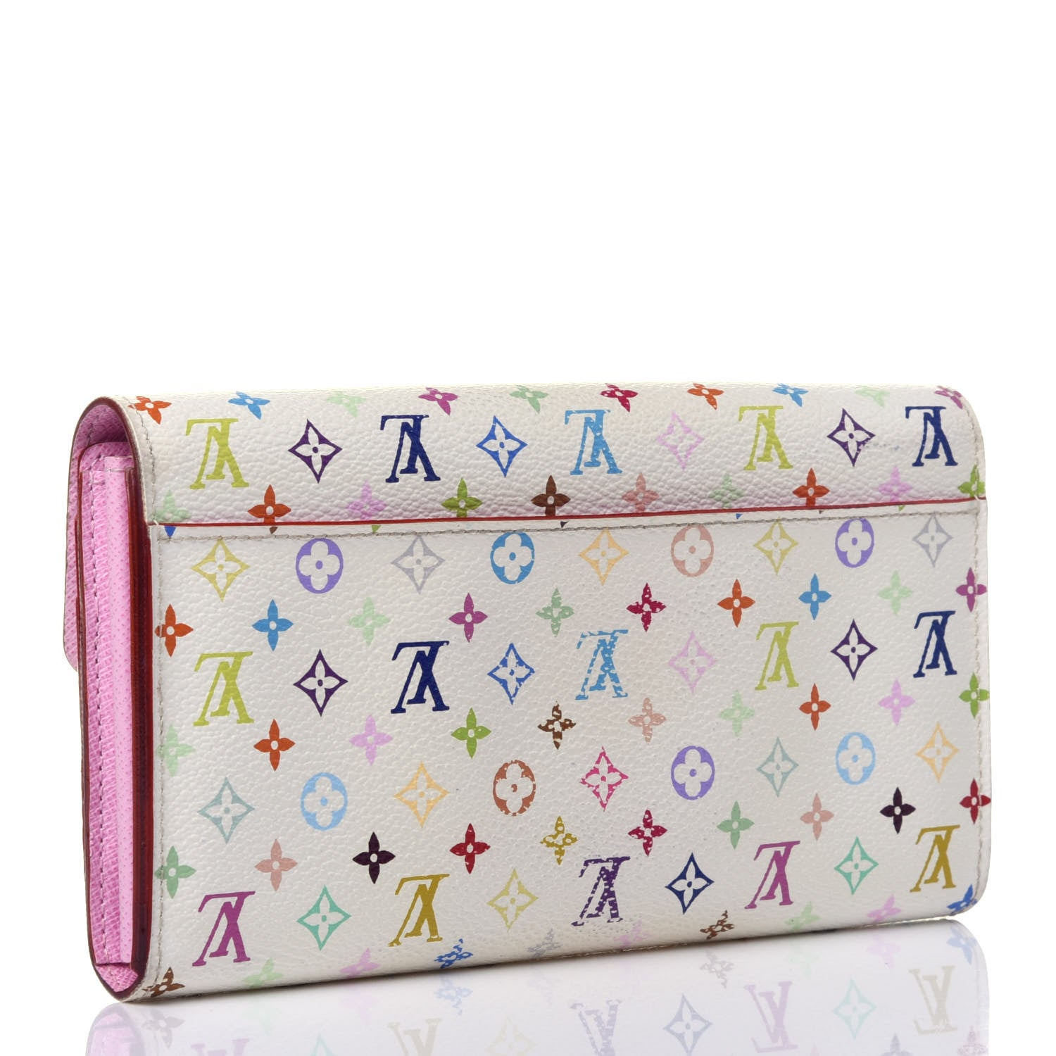 Louis Vuitton Monogram Multicolor Sarah Wallet NM White Litchi 3 of 13