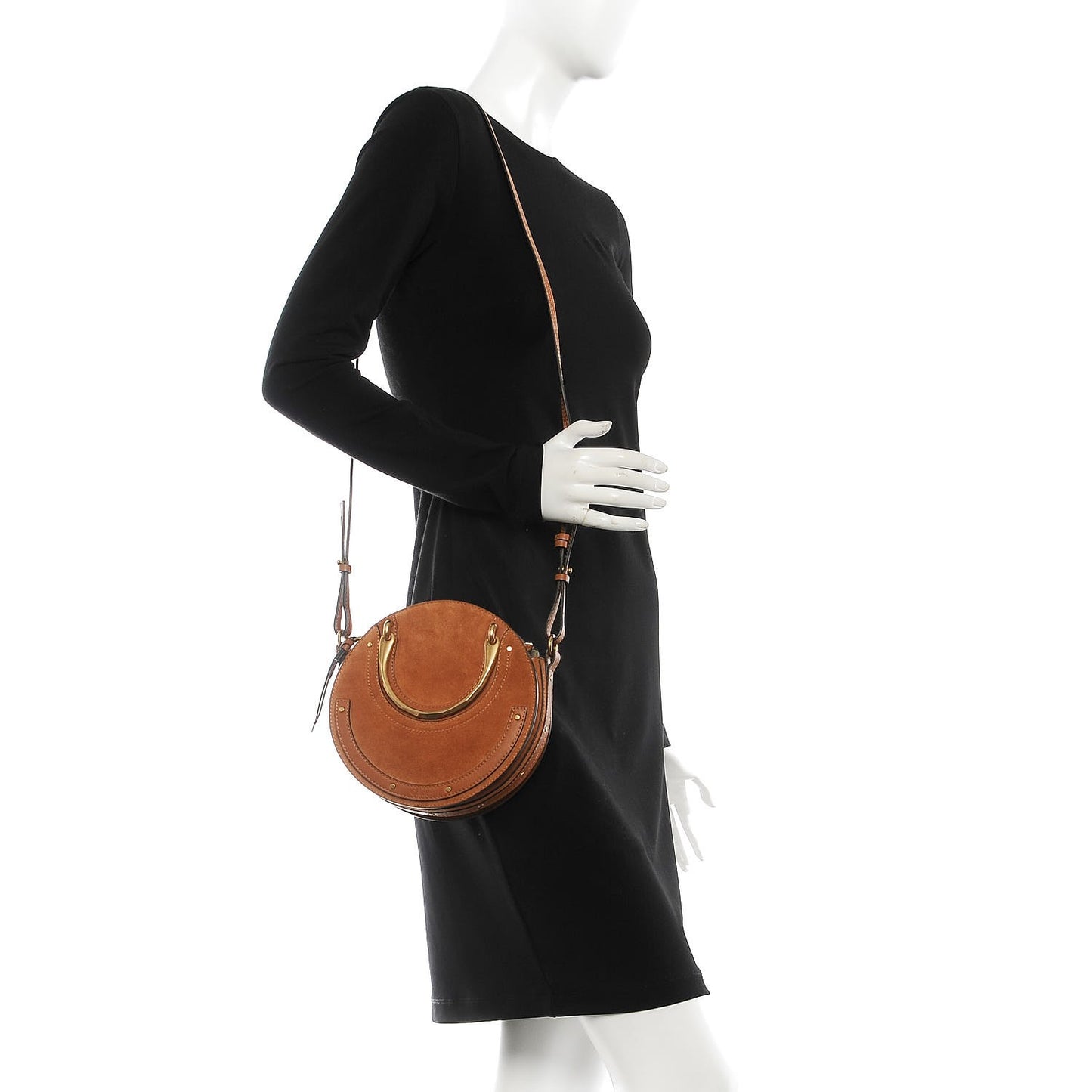 Calfskin Suede Small Pixie Bag Caramel