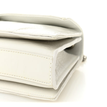 Balenciaga Crushed Calfskin Quilted Small Crush Chain Bag Optic White 10 of 10