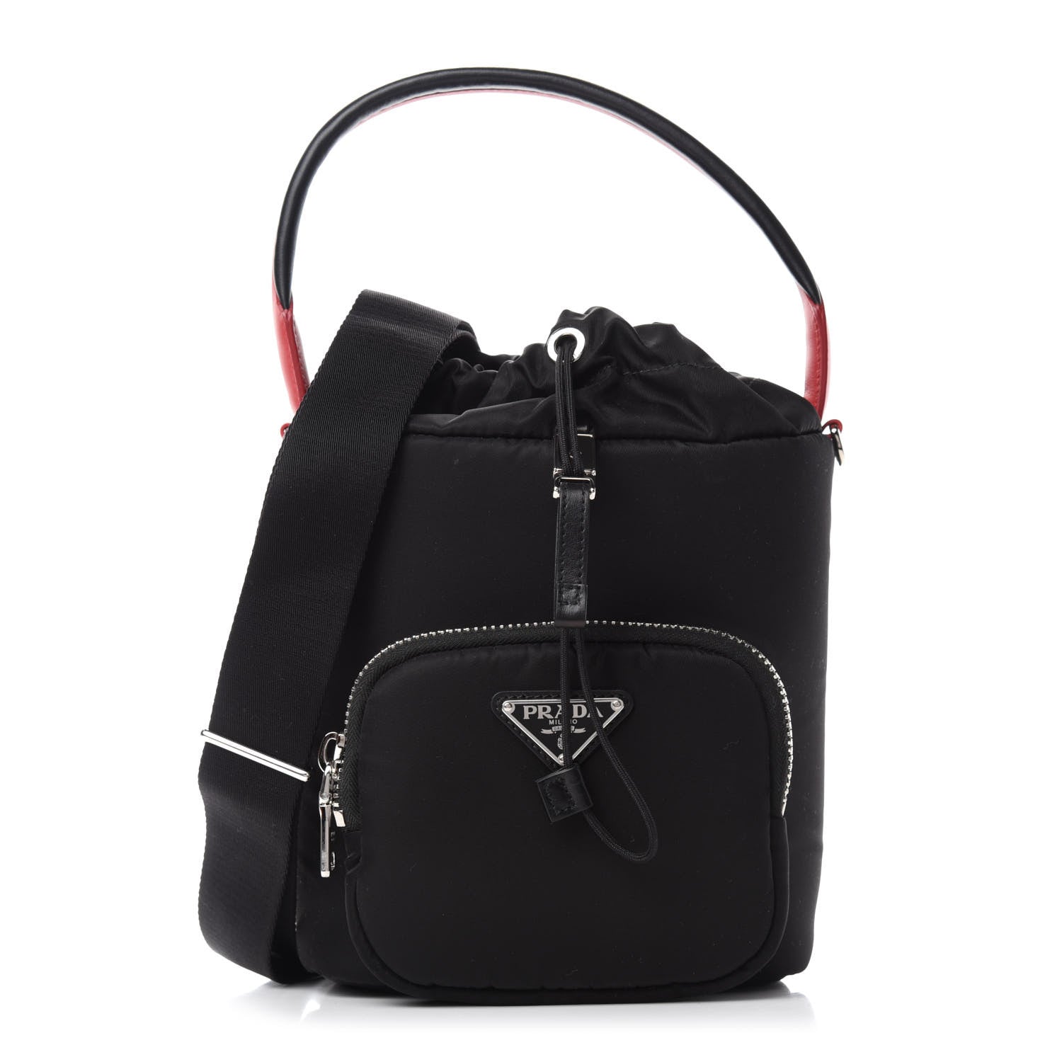 Prada Tessuto Nylon Pocket Small Cargo Tote Black Fuoco 1 of 10