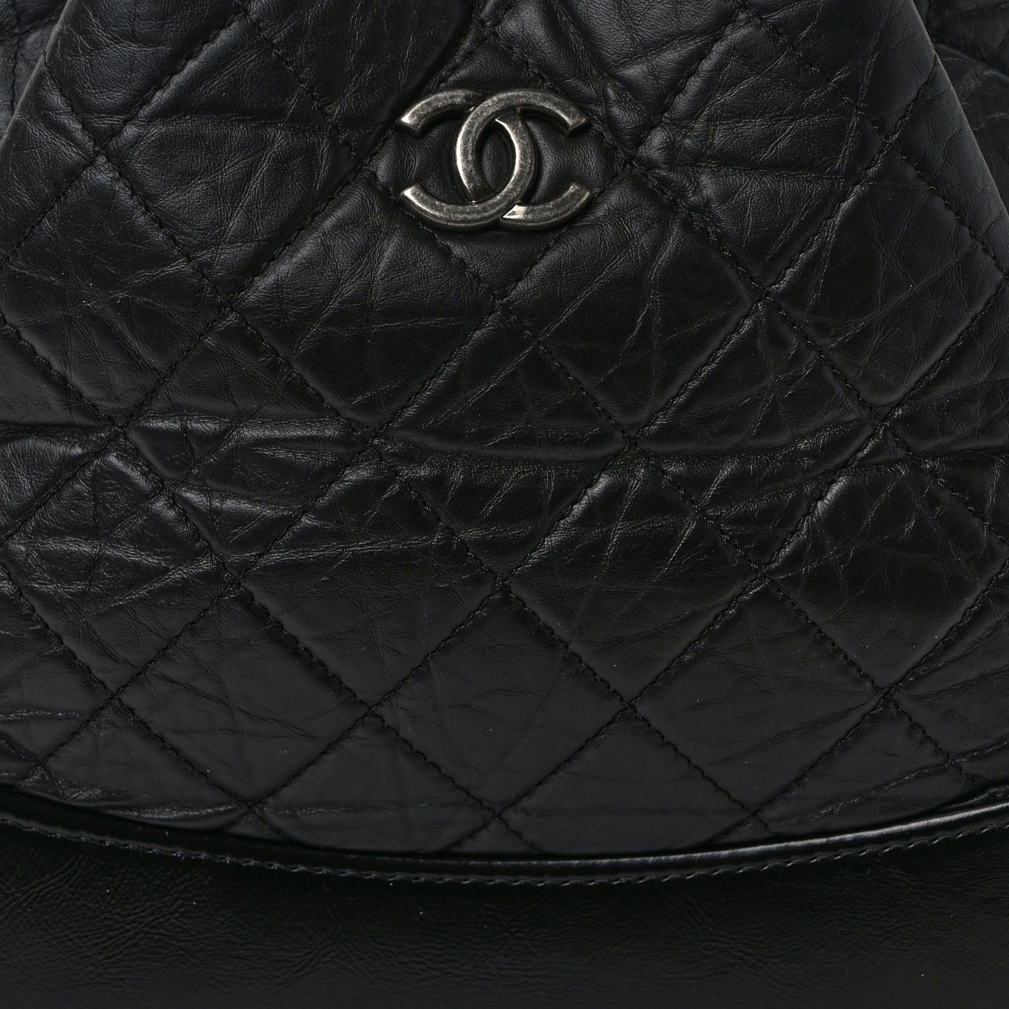 Aged Calfskin Quilted Small Gabrielle Backpack Black