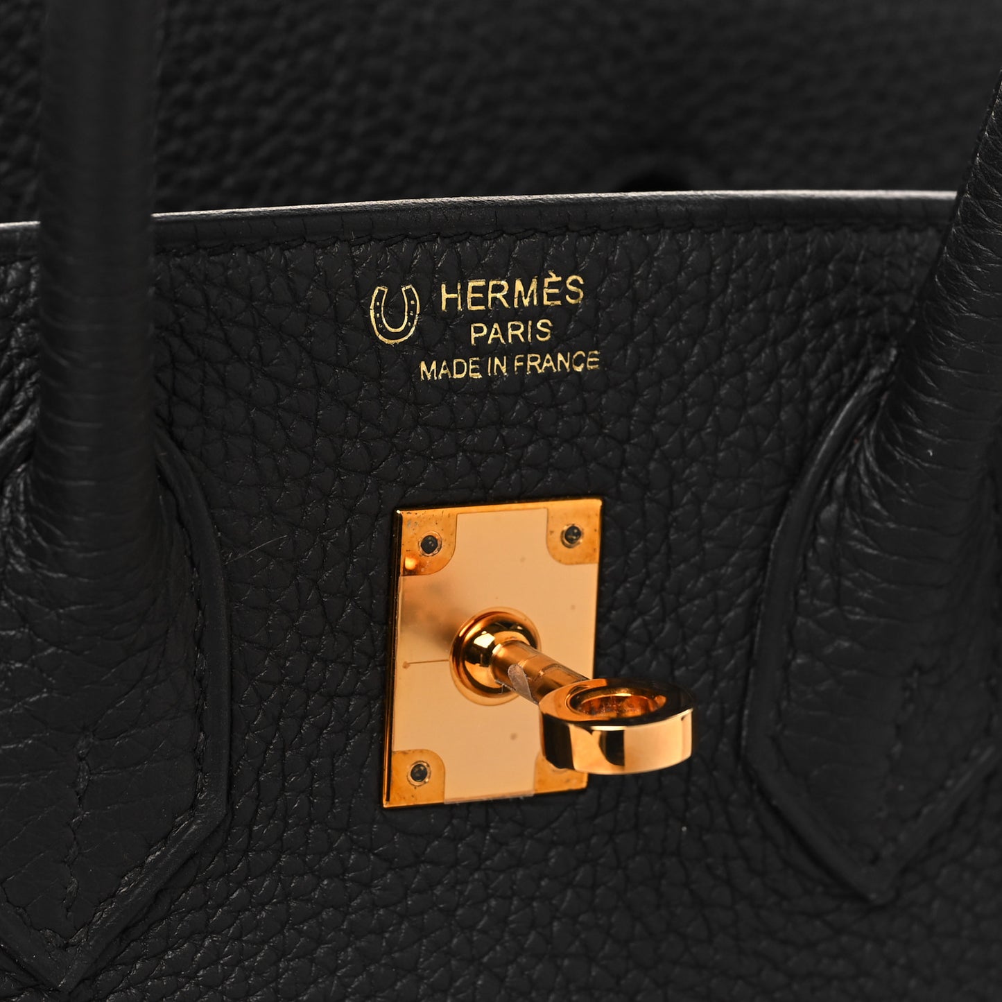 Togo Horseshoe Birkin 25 Black Bordeaux