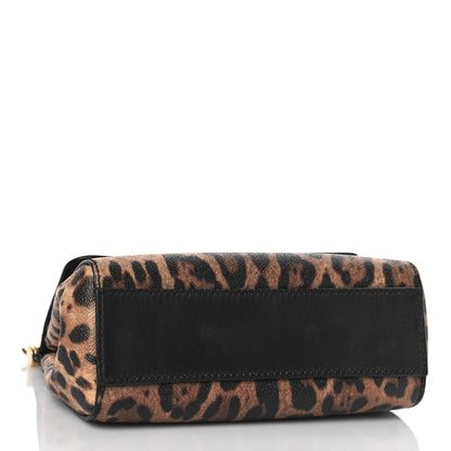 Dolce & Gabbana Dauphine Leopard Print Small Miss Sicily Satchel Black 5 of 9