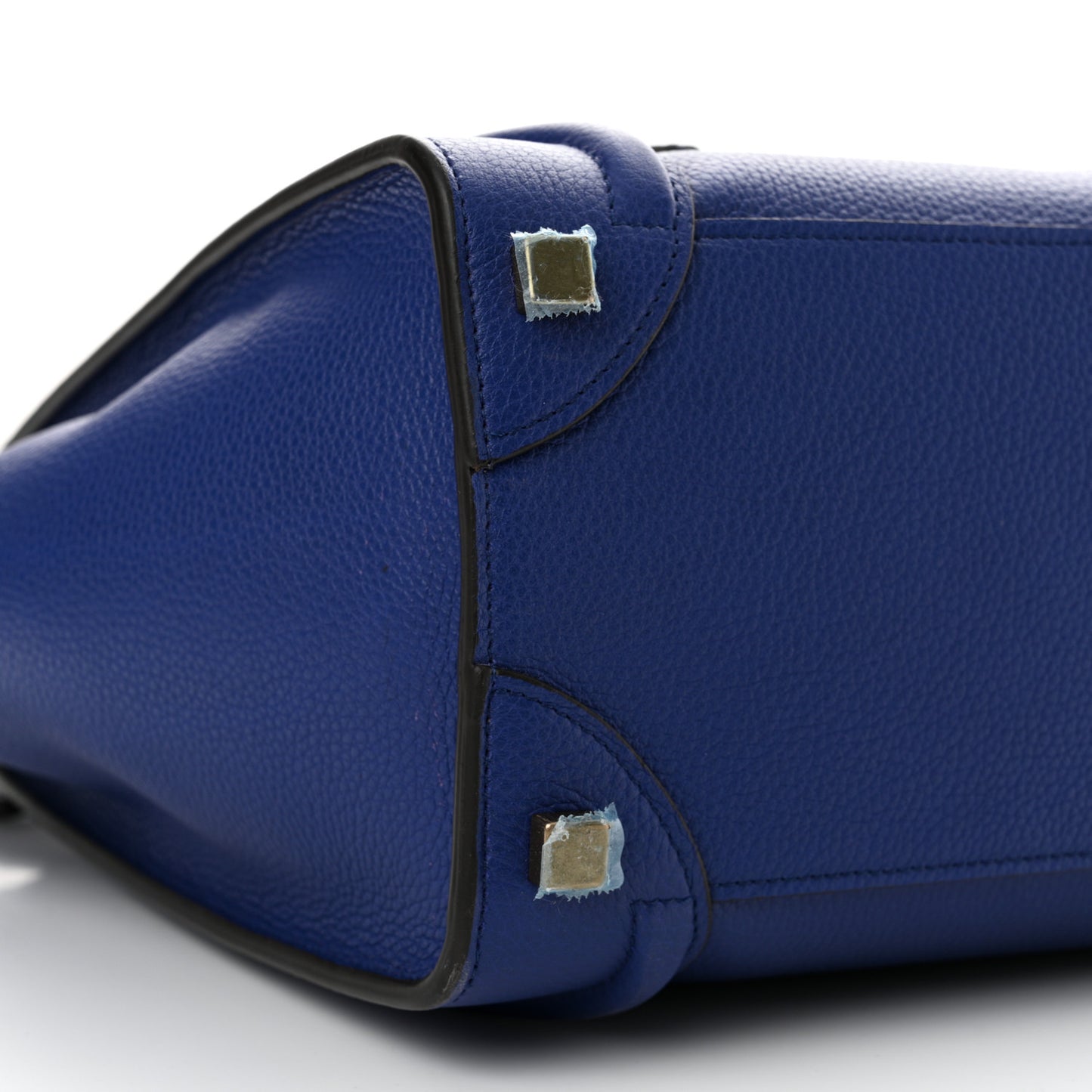 Drummed Calfskin Micro Luggage Indigo