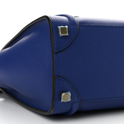 Celine Drummed Calfskin Micro Luggage Indigo 8 of 10