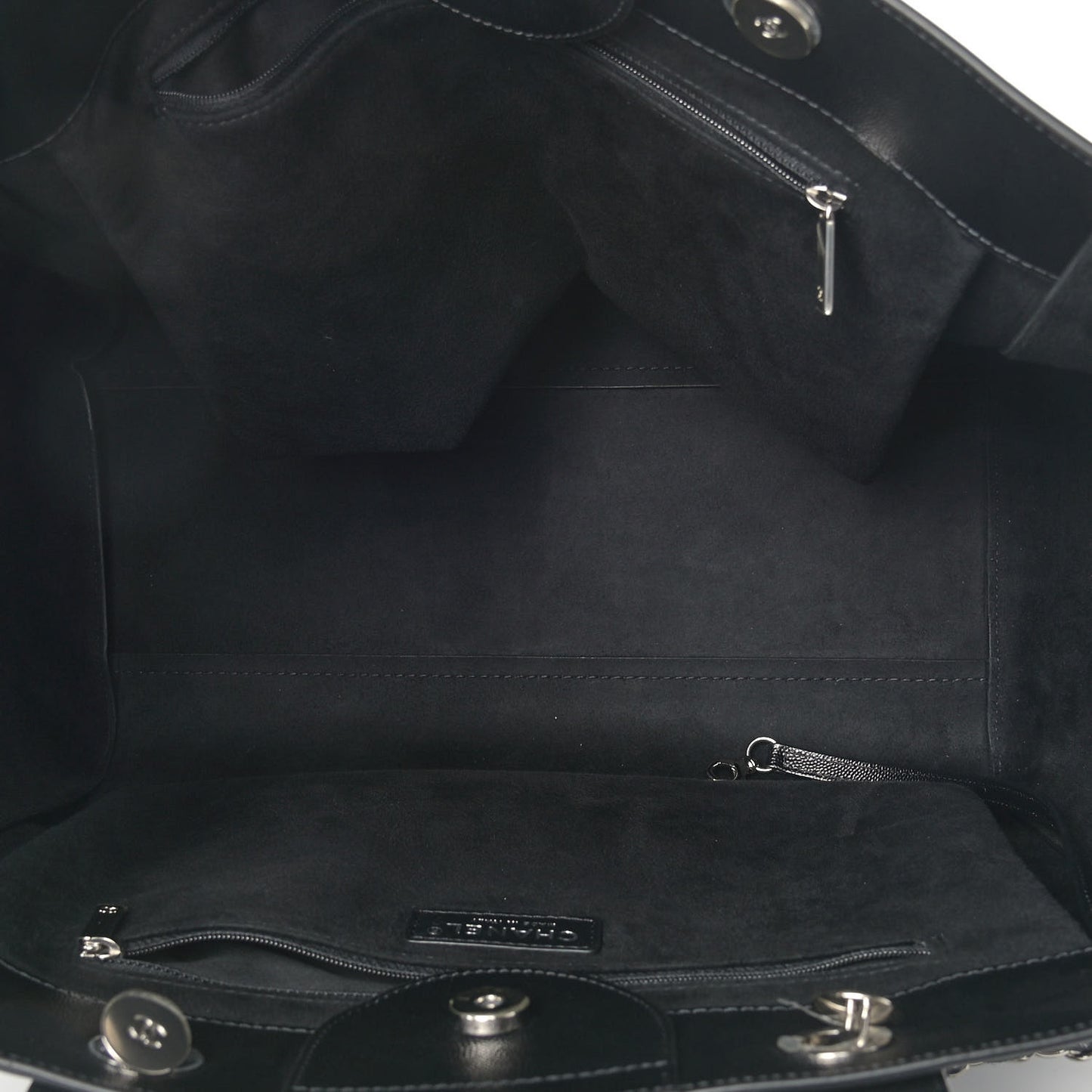 Caviar Medium Studded Deauville Tote Black