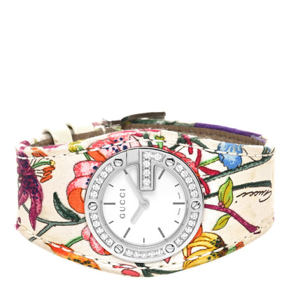 Gucci Stainless Steel Canvas Diamond Bezel 31mm 104 Flower Quartz Watch 2 of 4