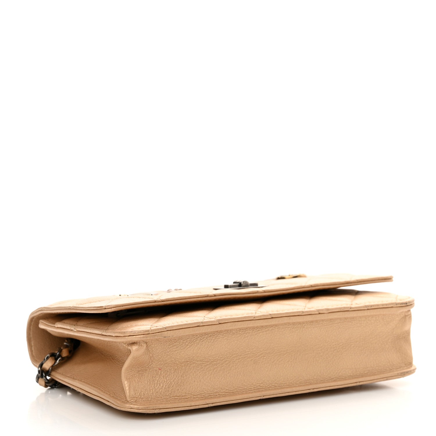 Chanel Aged Calfskin Lucky Charms Casino 2.55 Reissue Wallet on Chain WOC Beige 4 of 13