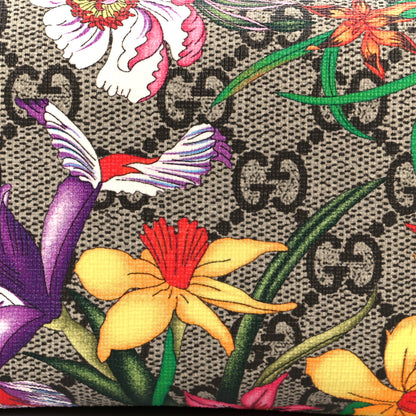 Gucci Soft GG Supreme Monogram Flora Calfskin Medium Ophidia Cosmetic Case Beige Ebony Multicolor Rosso 8 of 9