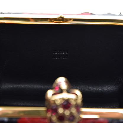 Alexander McQueen Python Skull Box Clutch Red Black 9 of 10