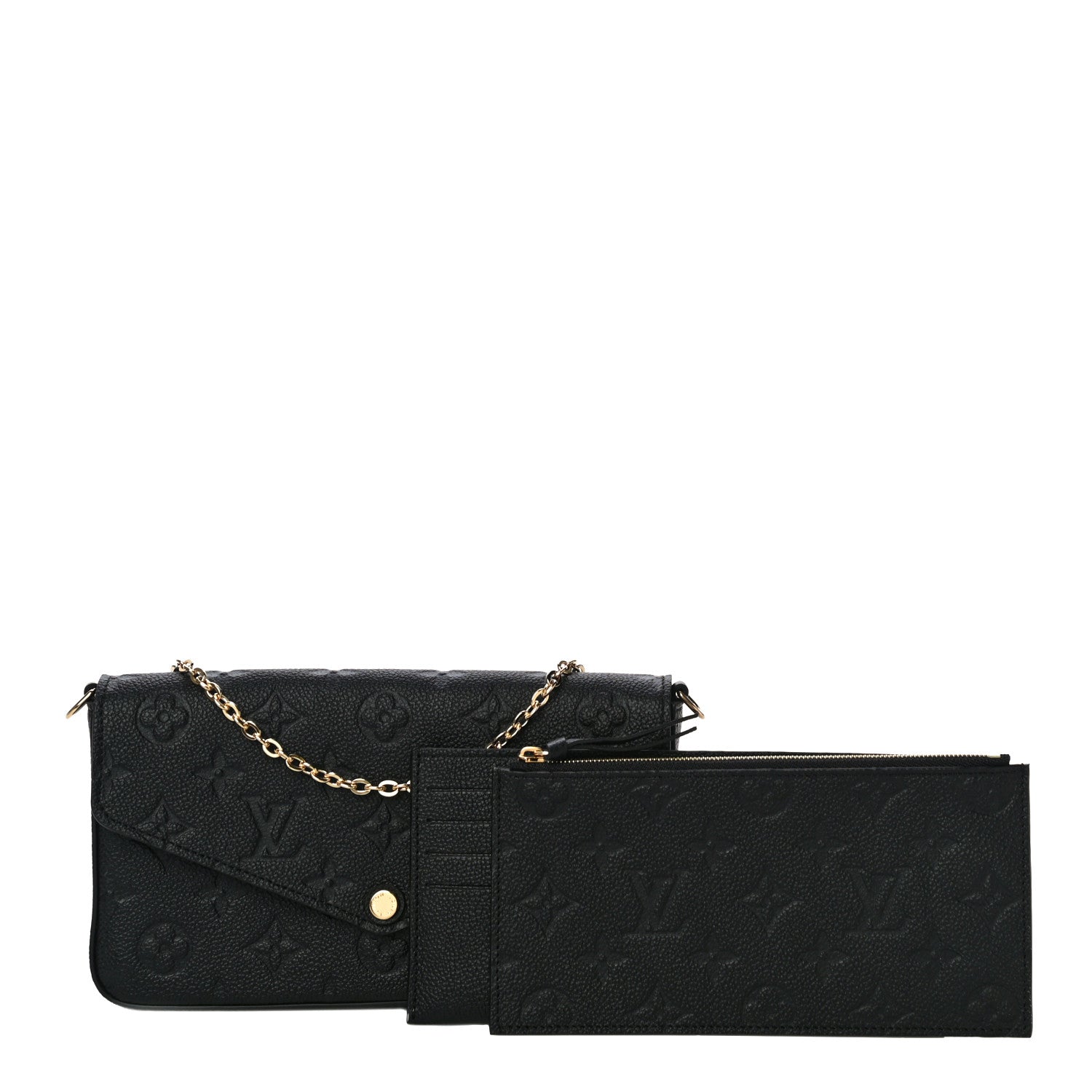 Louis Vuitton Empreinte Pochette Felicie Chain Wallet Black 1 of 10
