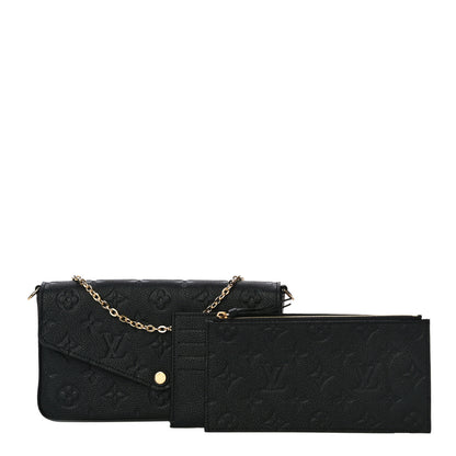 Louis Vuitton Empreinte Pochette Felicie Chain Wallet Black 1 of 10