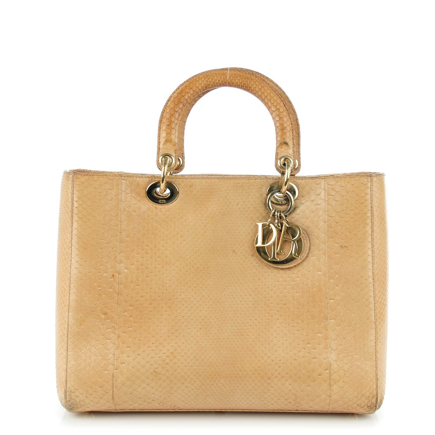 Christian Dior Python Large Lady Dior Beige 1 of 9