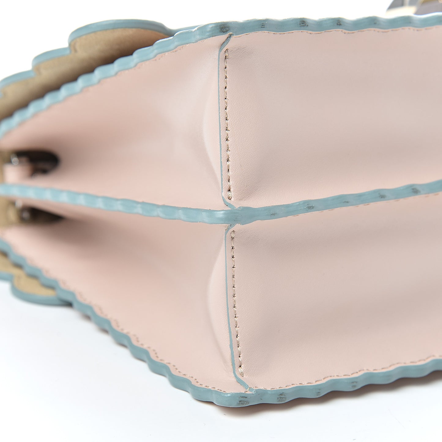 Vitello Liberty Scalloped Studded Kan I Shoulder Bag Soap
