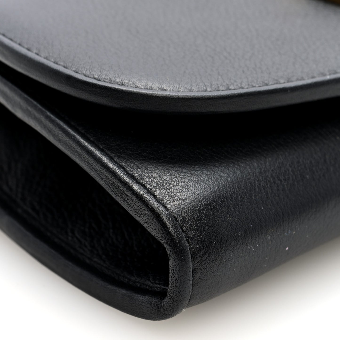 Roxy Calfskin Blondie Continental Chain Wallet Black