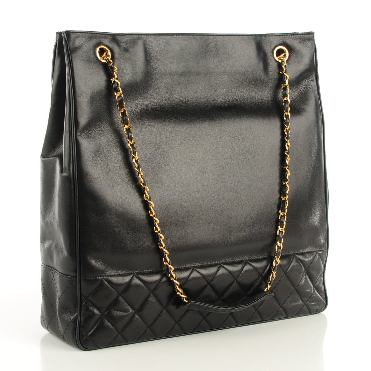 Lambskin Shopping Tote Black