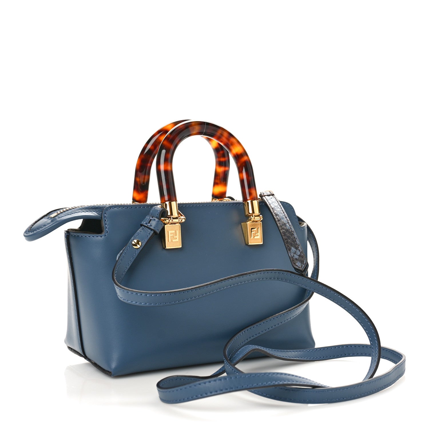 Fendi Vitello King Plexiglass Elaphe Python Print Logo Mini By The Way Mirto 2 of 8