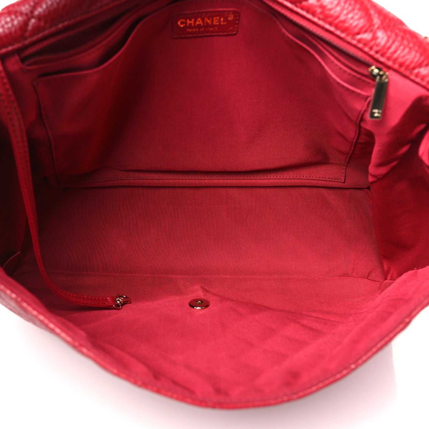 Calfskin Quilted Small XXL Travel Flap Bag Red