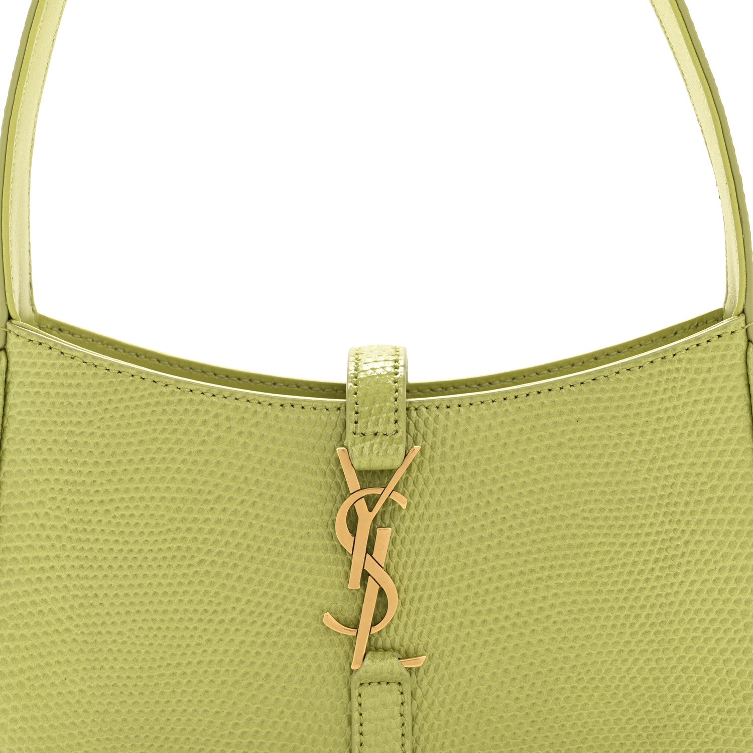 Saint Laurent Calfskin Lizard Embossed Le 5 A 7 Mini Hobo Dull Lime 8 of 11