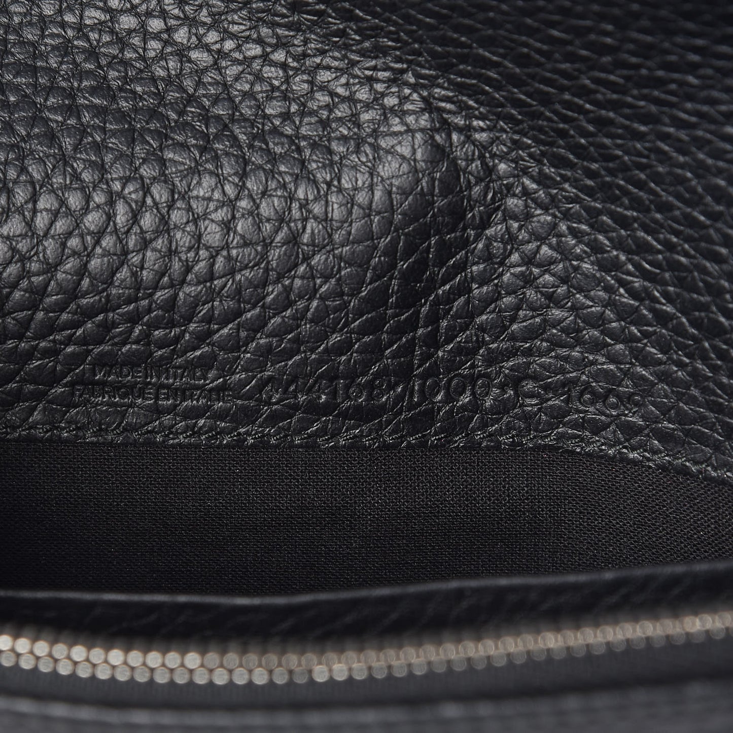 Grained Calfskin Classic Silver Hardware Wallet On Chain Black