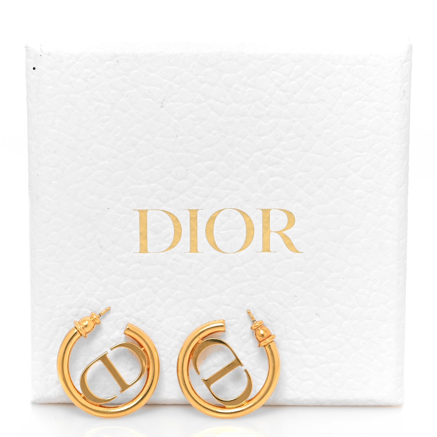 Christian Dior Metal 30 Montaigne Hoop Earrings Aged Gold 5 of 5