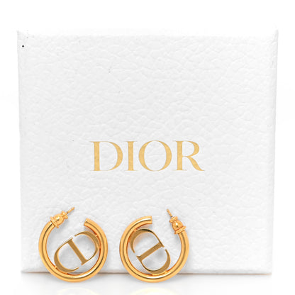 Christian Dior Metal 30 Montaigne Hoop Earrings Aged Gold 5 of 5
