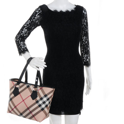 Burberry Patent Nova Check Medium Tote Black 2 of 8