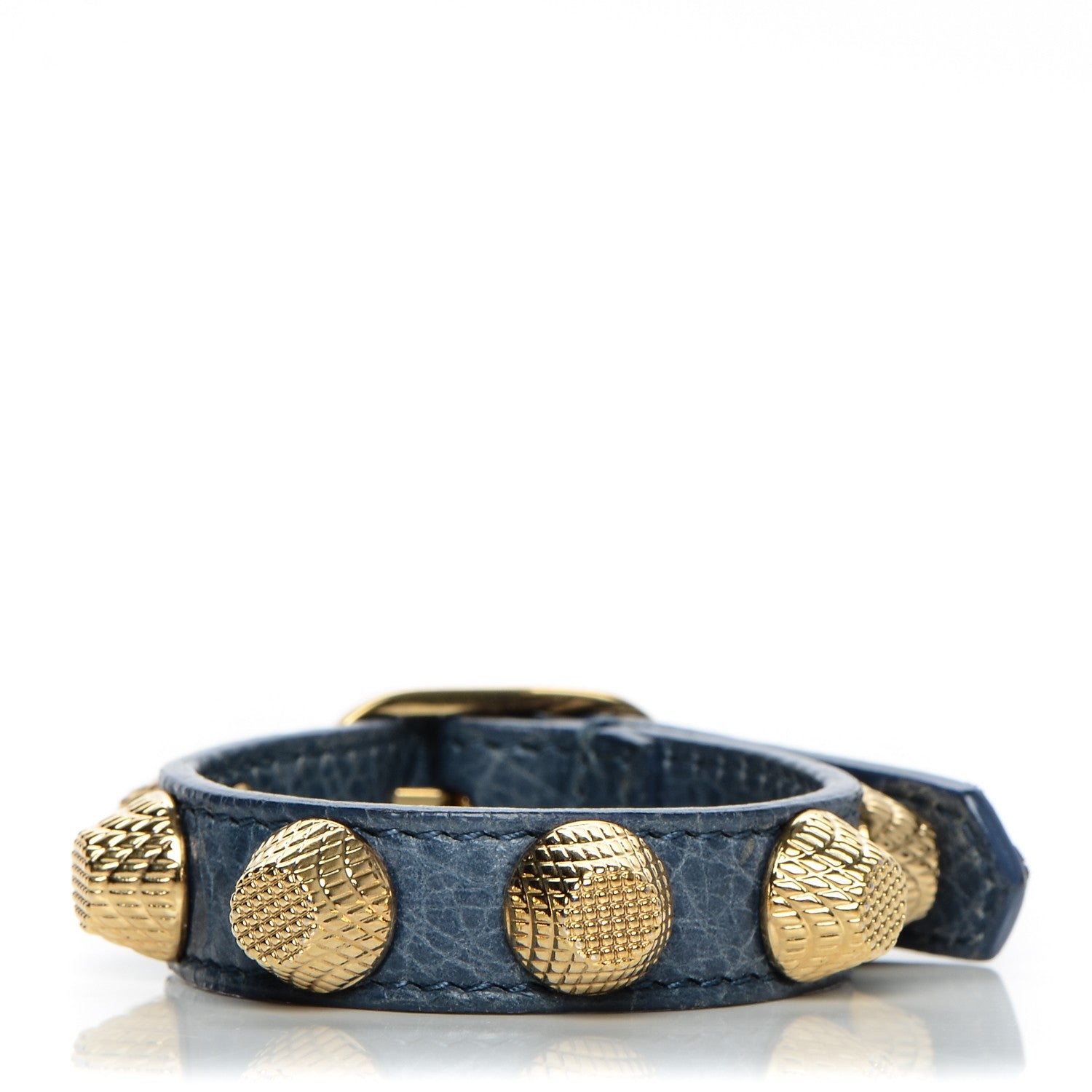 Balenciaga Agneau Giant 12 Gold Hardware Stud Bracelet S Bleu 1 of 5