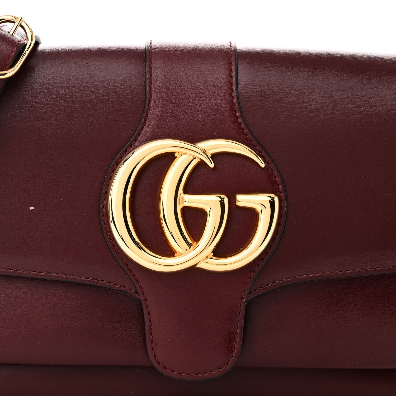 Gucci Vitello Palmellato Lux Small Arli Flap Shoulder Bag Vintage Bordeaux 8 of 10