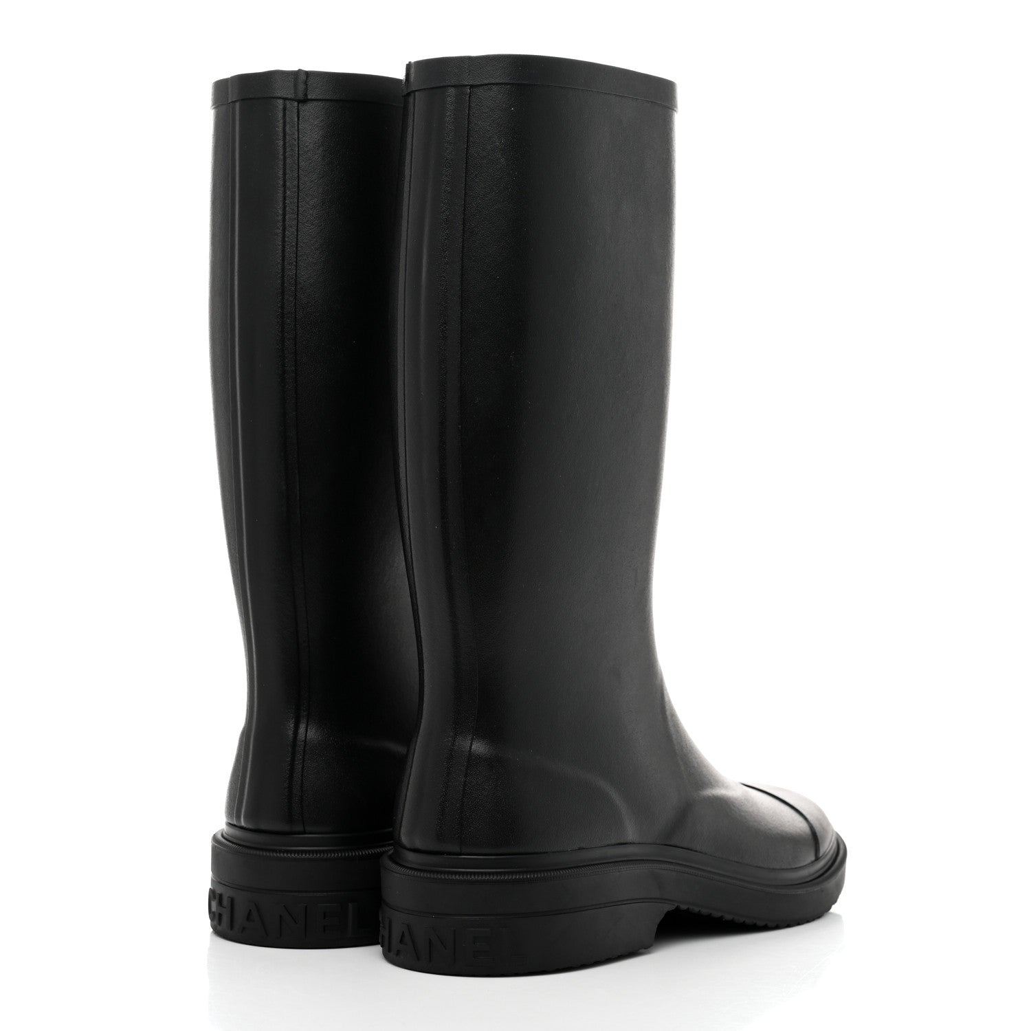 Chanel Caoutchouk CC High Boots 40 Black 4 of 8