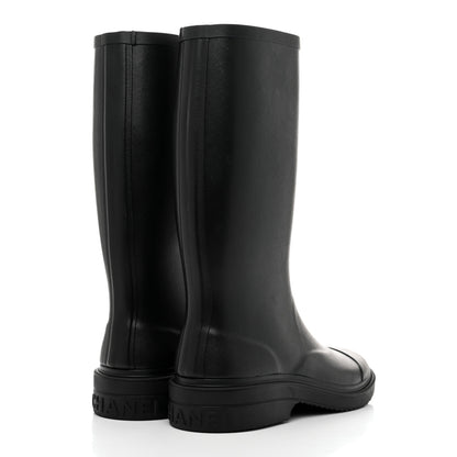 Chanel Caoutchouk CC High Boots 40 Black 4 of 8