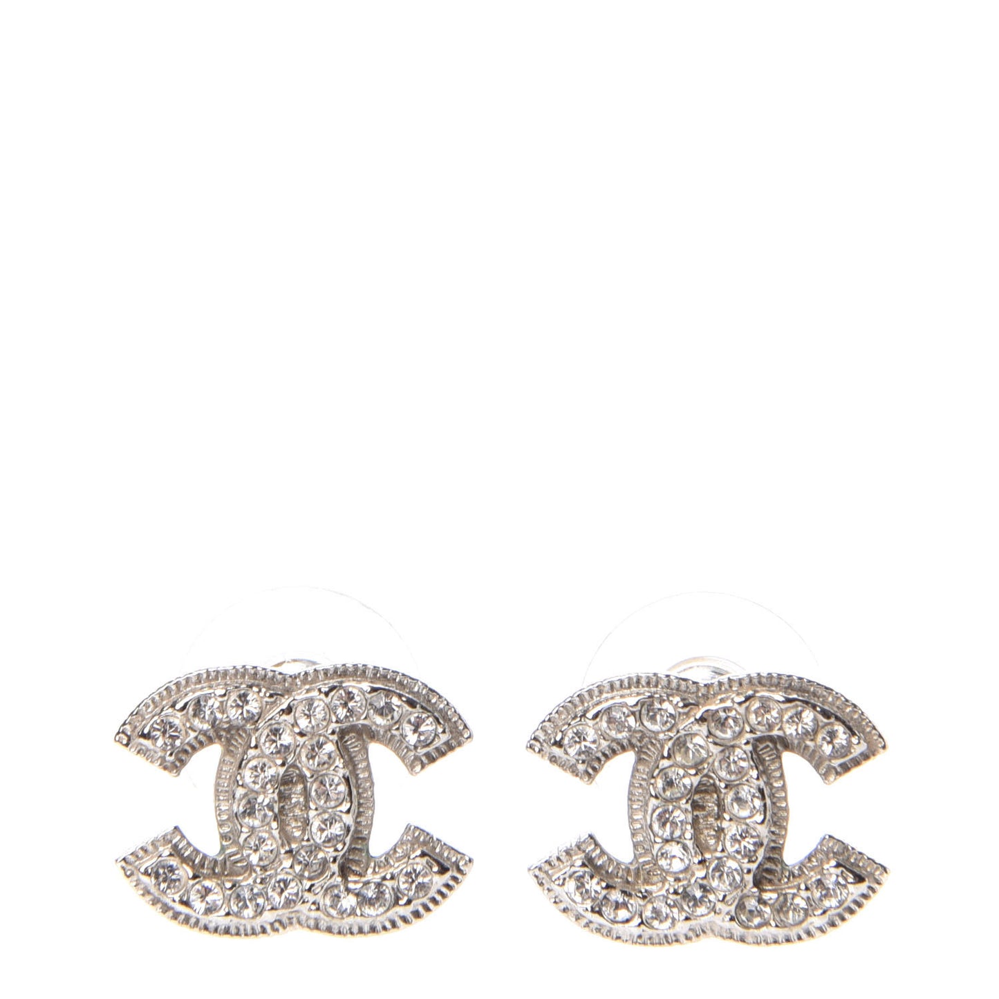 Crystal CC Earrings Silver