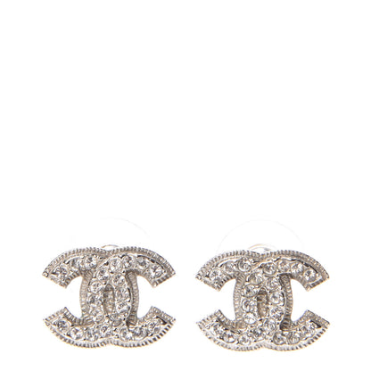Chanel Crystal CC Earrings Silver 1 of 5