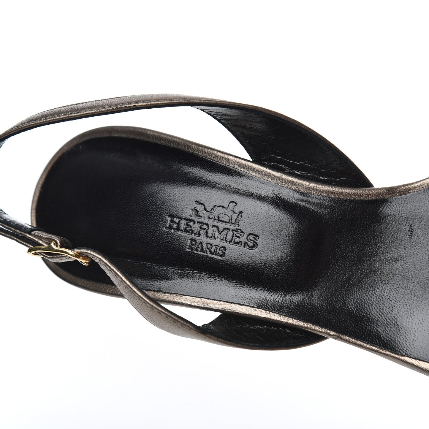 Metallic Nappa Night 70 Slingback Sandals 36.5 Canon De Fusil Argent