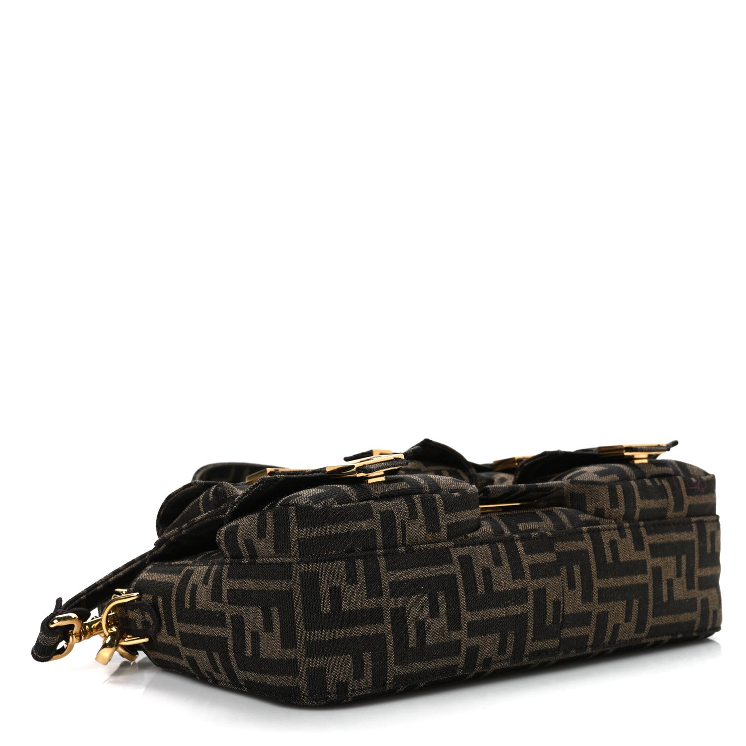 Fendi Fabric Jacquard FF 1974 Multipocket Baguette Tobacco Moro