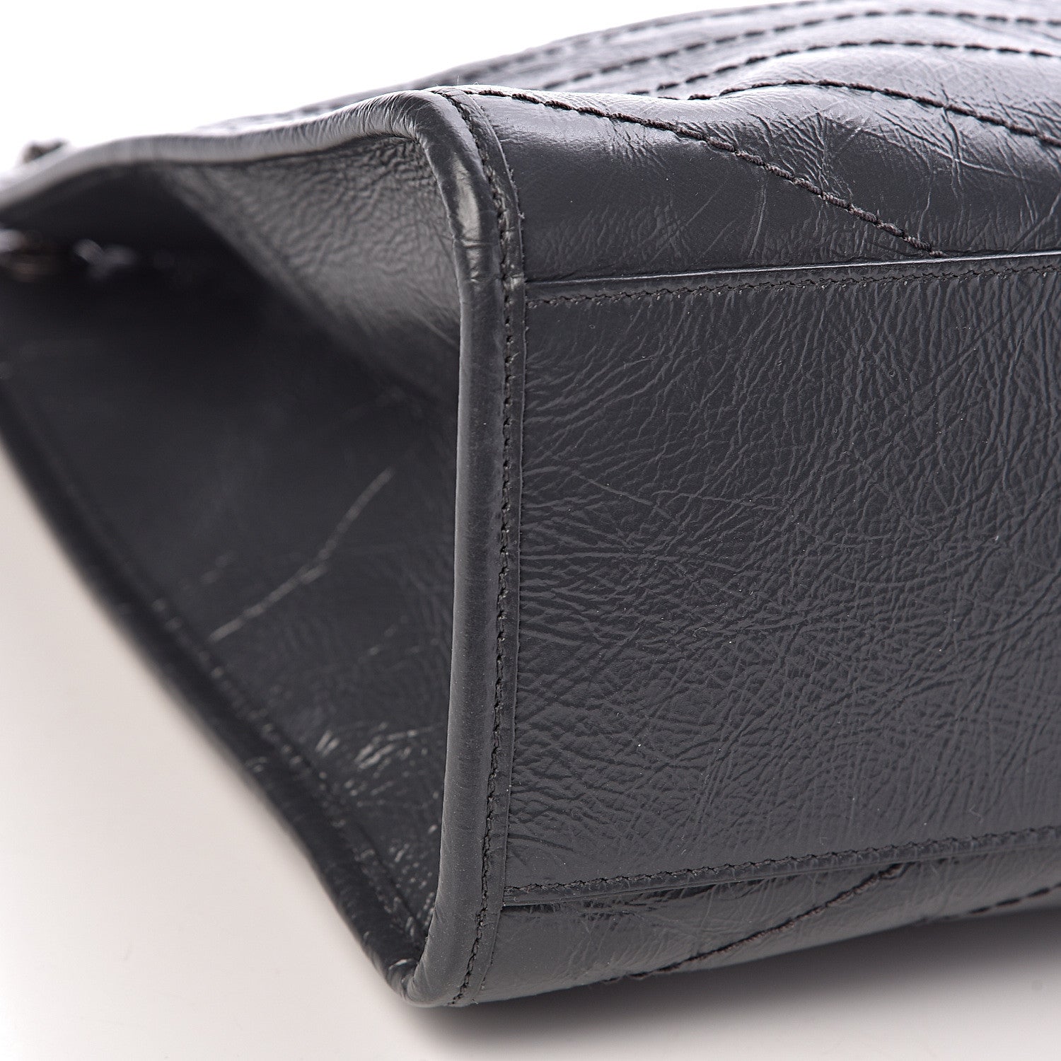 Saint Laurent Crinkled Calfskin Matelasse Monogram Niki Shoulder Bag Storm 9 of 10