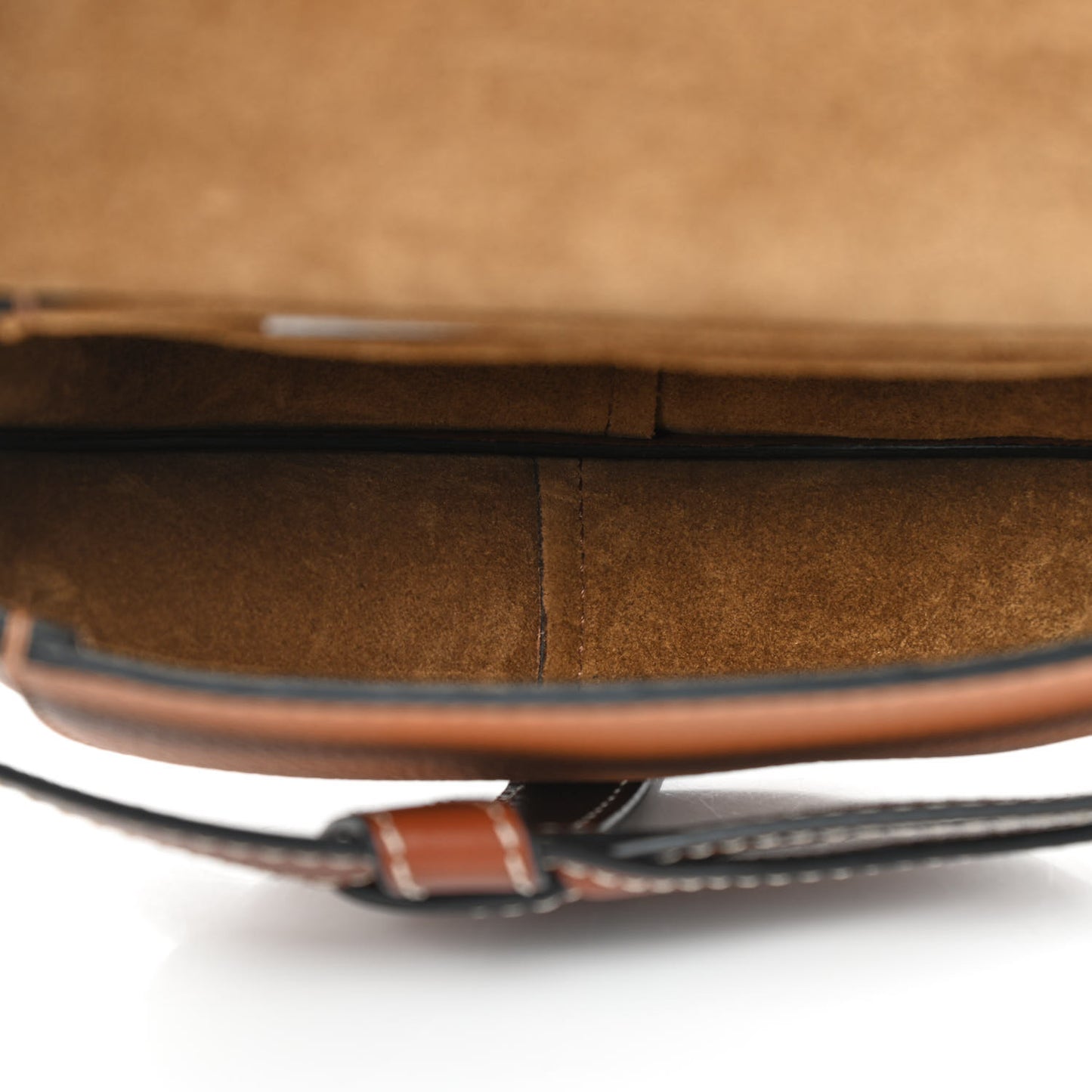 Grained Calfskin Mini Gate Crossbody Bag Caramel Pecan