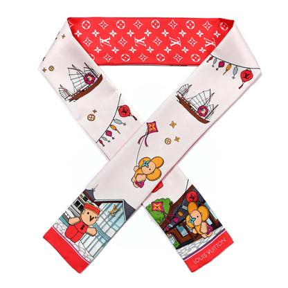 Louis Vuitton Silk Monogram Paris Vivienne Bandeau Rouge 1 of 3