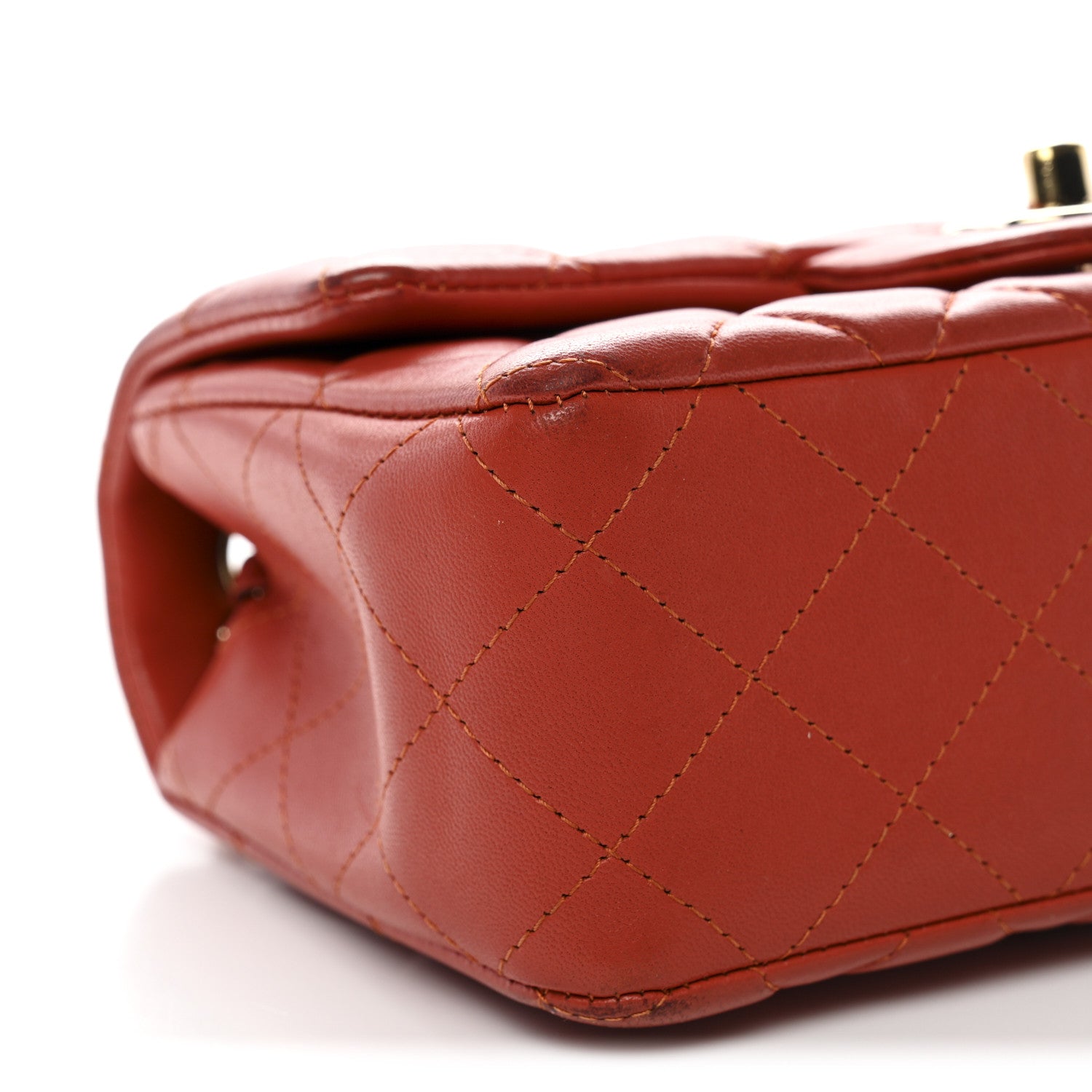 Chanel Lambskin Quilted Mini Rectangular Flap Orange 9 of 16