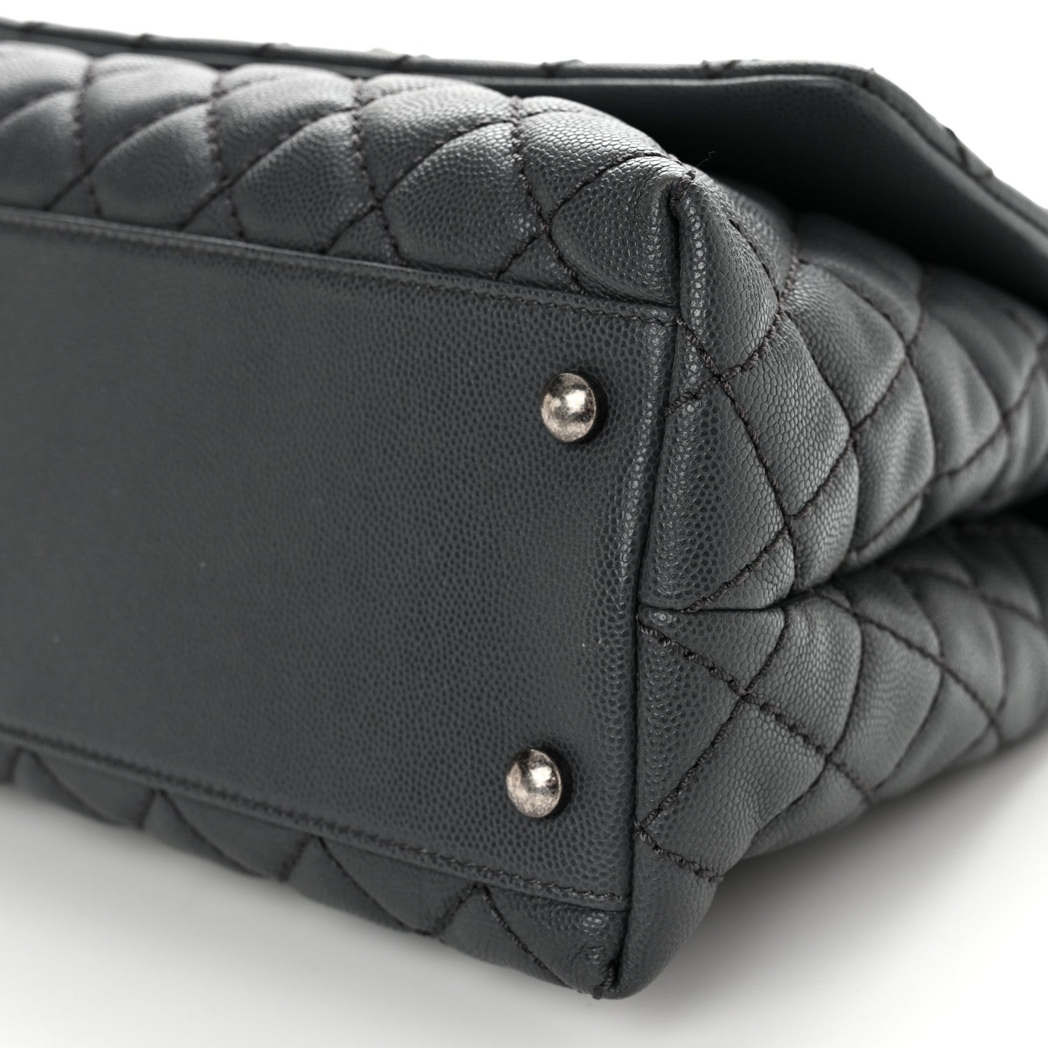 Chanel Caviar Quilted Small Coco Handle Flap Grey 10 of 10