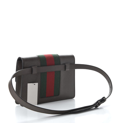 Gucci Calfskin Embroidered Sylvie Belt Bag 95 34 Brown 3 of 10