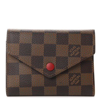 Louis Vuitton Damier Ebene Victorine Wallet Red 1 of 8