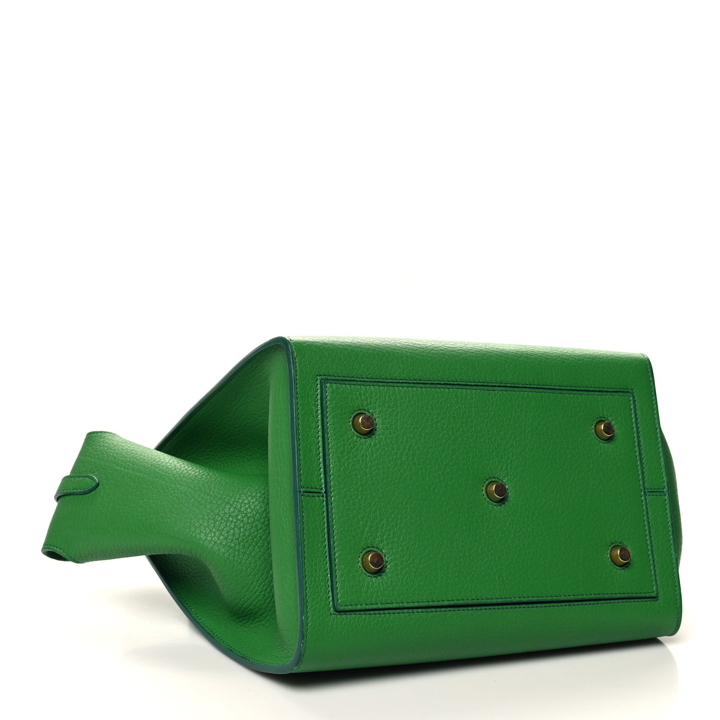 Crisped Calfskin Small Tie Knot Tote Grass Green