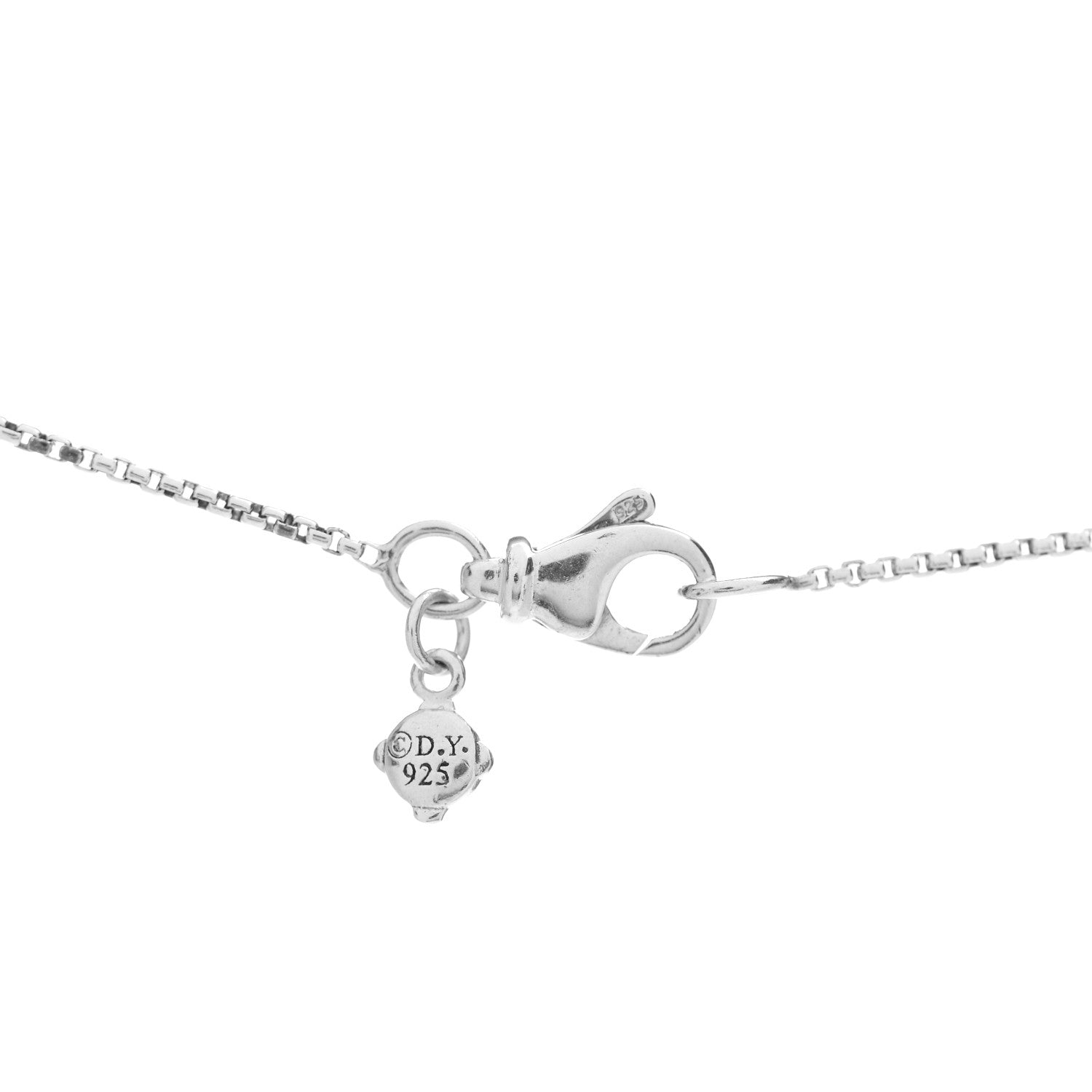 David Yurman Sterling Silver Diamond Sculpted Cable Disc Necklace 4 of 4