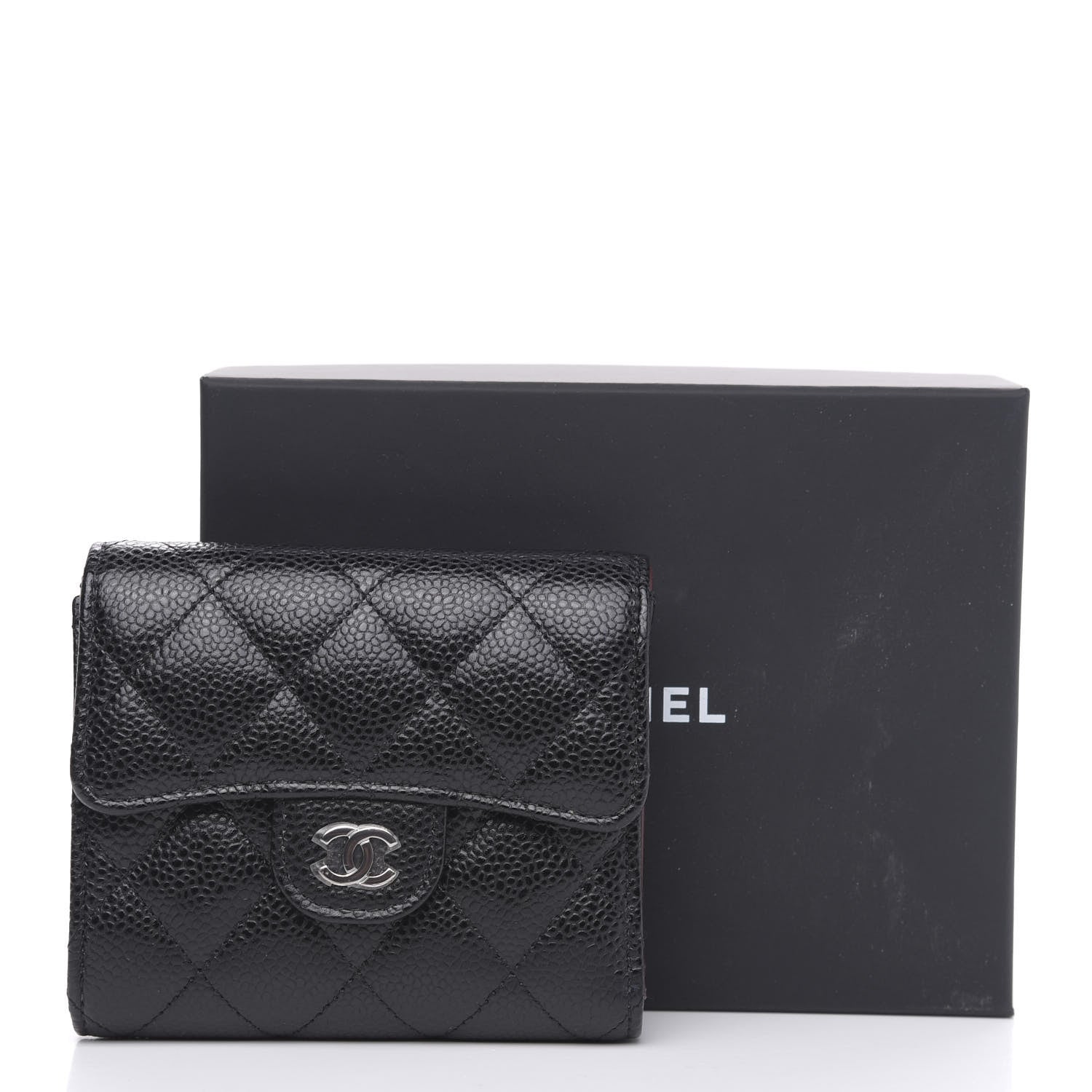 Chanel Caviar Quilted Compact Flap Wallet Black 9 of 9