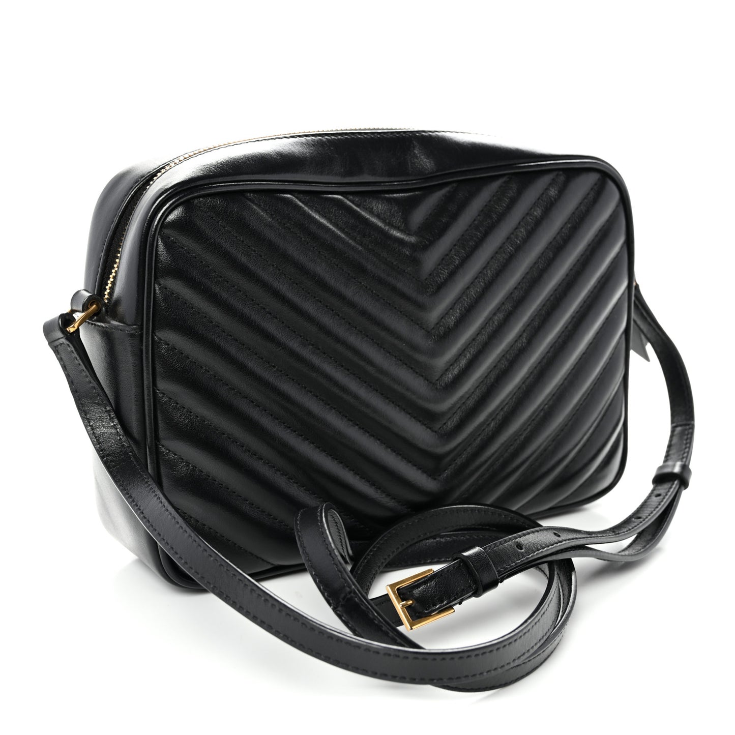Calfskin Matelasse Monogram Lou Camera Bag Black