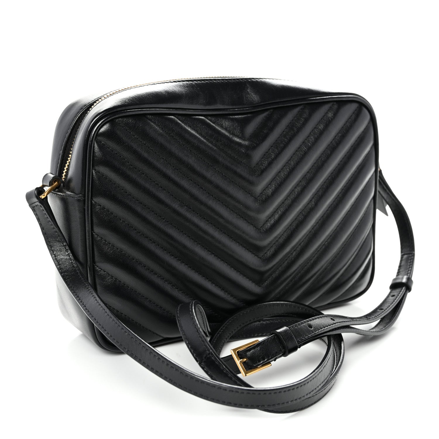 Saint Laurent Calfskin Matelasse Monogram Lou Camera Bag Black 3 of 10