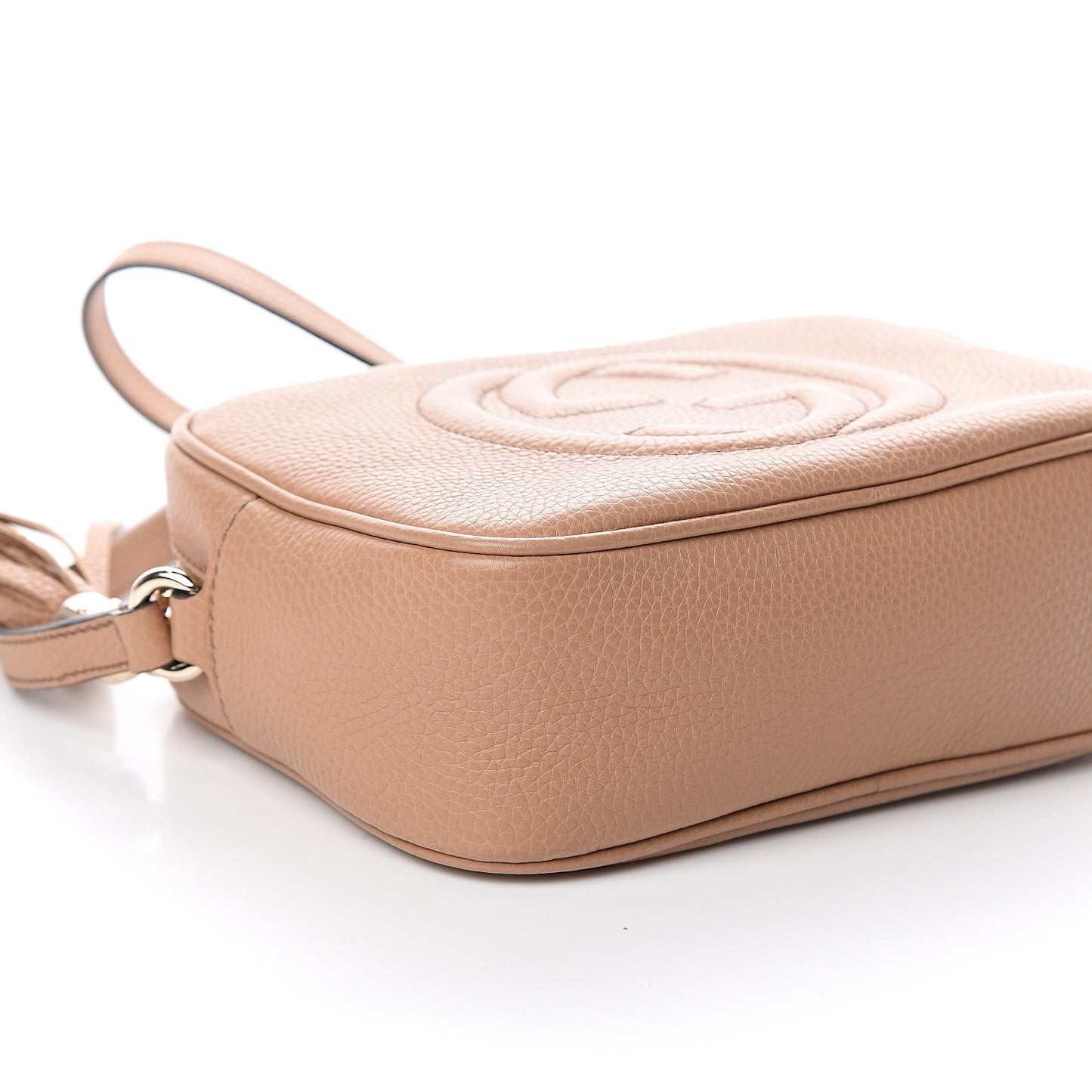 Pebbled Calfskin Small Soho Disco Bag Rose Beige