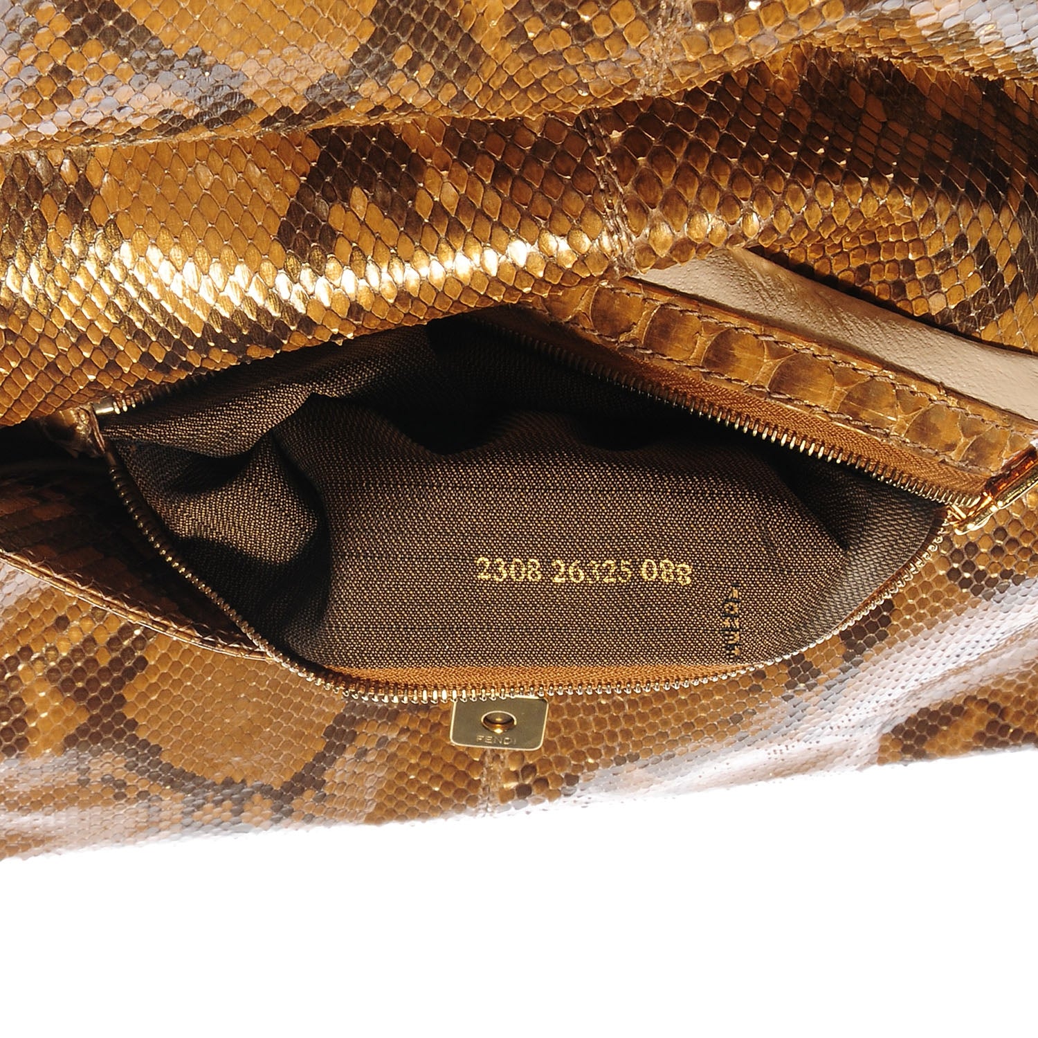 Fendi Vintage Python Mama Baguette Brown 14 of 16